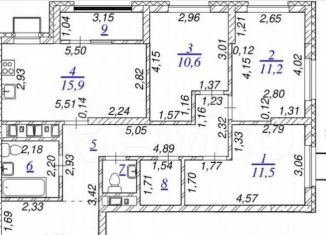 Продам трехкомнатную квартиру, 75.7 м2, Екатеринбург, бульвар Владимира Белоглазова, 5