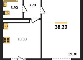 Продам однокомнатную квартиру, 38.2 м2, Воронеж, улица Шидловского, 28, Левобережный район