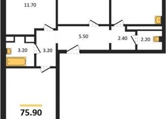 Продам 3-ком. квартиру, 75.9 м2, Воронеж, улица Шидловского, 28