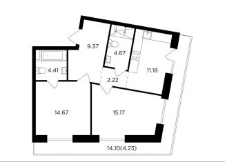 2-ком. квартира на продажу, 65.9 м2, Москва, Даниловский район, жилой комплекс Форивер, 8