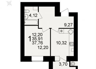 Продам 1-ком. квартиру, 37.8 м2, Рязань, ЖК Видный, улица Княжье Поле, 10