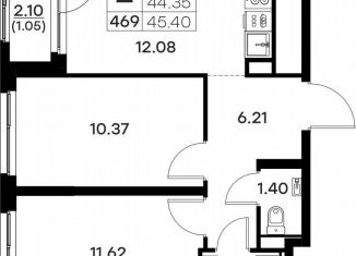 Продается 2-ком. квартира, 45.4 м2, Владимирская область, Тракторная улица, 43