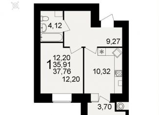 Продам 1-ком. квартиру, 37.8 м2, Рязань, ЖК Видный, улица Княжье Поле, 10