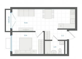 Продам 1-ком. квартиру, 36.6 м2, Екатеринбург, Ленинский район