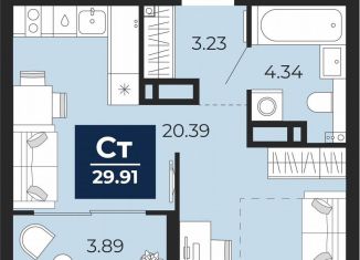 Продаю квартиру студию, 29.9 м2, Тюмень, Ленинский округ