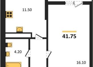 Продам 1-ком. квартиру, 41.8 м2, Новосибирская область, Прибрежная улица, 4/2