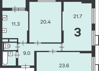 Продается 3-комнатная квартира, 90.5 м2, Москва, станция Перерва, Люблинская улица, 80к7