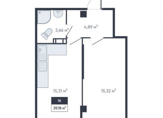 1-ком. квартира на продажу, 39.2 м2, Мурино, улица Шоссе в Лаврики, 93