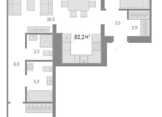 3-ком. квартира на продажу, 82.2 м2, Новосибирск, метро Речной вокзал