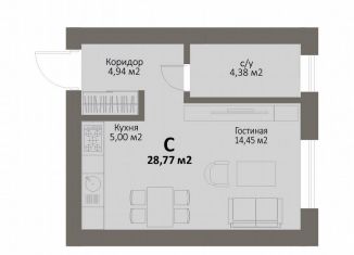 Продается квартира студия, 28.8 м2, Челябинская область