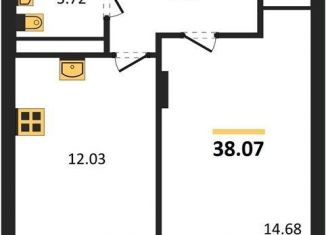 Продам 1-ком. квартиру, 38.1 м2, Воронеж, Московский проспект, 66, Коминтерновский район