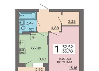 Продаю 1-комнатную квартиру, 33.8 м2, Воронеж, Коминтерновский район, улица Независимости, 78