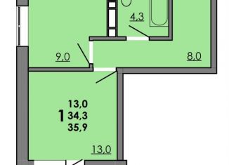 Продаю 1-ком. квартиру, 35.9 м2, Ростов-на-Дону