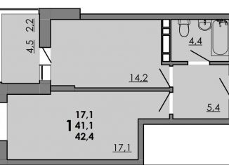 Продам 1-ком. квартиру, 42.4 м2, Ростов-на-Дону