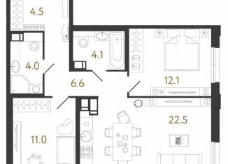 Продается 2-комнатная квартира, 64.8 м2, Санкт-Петербург, метро Проспект Просвещения