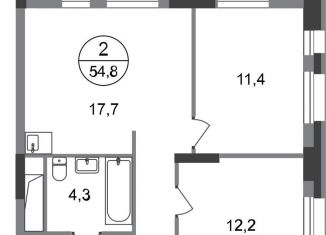 Продажа 2-ком. квартиры, 54.8 м2, Московский, ЖК Первый Московский