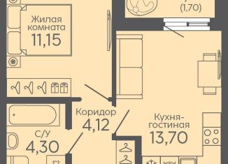 1-ком. квартира на продажу, 35 м2, Екатеринбург, жилой комплекс Новокольцовский, 5, Октябрьский район