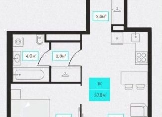 Продаю однокомнатную квартиру, 37.8 м2, Тюмень, улица Червишевский Тракт, 25