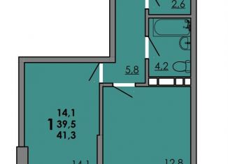 Продажа 1-ком. квартиры, 41.3 м2, Ростов-на-Дону