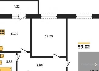 Продаю двухкомнатную квартиру, 59 м2, Воронежская область