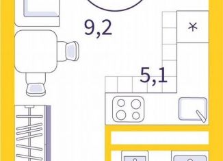 Продается квартира студия, 22.4 м2, Самара, улица 22-го Партсъезда, 1, Советский район