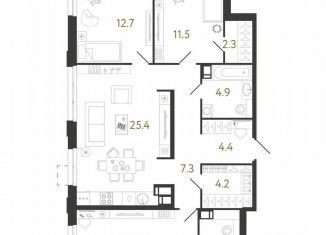 Продам 3-ком. квартиру, 94.5 м2, Санкт-Петербург, метро Парнас