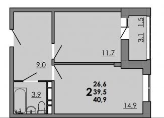 Продажа 2-комнатной квартиры, 40.9 м2, Ростов-на-Дону