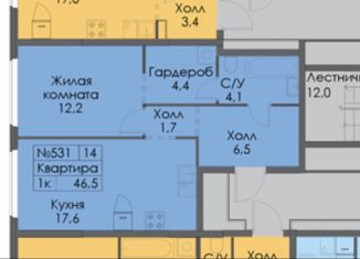 Продаю 1-комнатную квартиру, 46.5 м2, Москва, ЗАО, жилой комплекс Барклая 6, к7