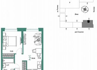 Продам 2-ком. квартиру, 36.7 м2, Тюмень, Калининский округ, Ярославская улица, 9к1