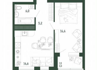 Продажа 1-комнатной квартиры, 39.7 м2, Воронеж, Железнодорожный район