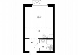 Квартира на продажу студия, 23.5 м2, Москва, район Метрогородок, Тагильская улица, 3к2