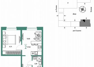 Продам двухкомнатную квартиру, 31.4 м2, Тюмень, Калининский округ, Ярославская улица, 9к1