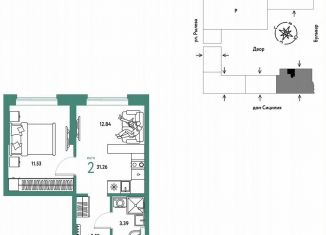 Продажа 2-ком. квартиры, 31.3 м2, Тюмень, Калининский округ, Ярославская улица, 9к1