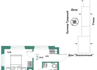 Продаю двухкомнатную квартиру, 39.7 м2, Тюмень, улица Андрея Кореневского, 1с3