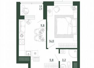 Продам 1-ком. квартиру, 34.3 м2, Воронеж, Железнодорожный район