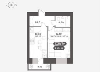 Продается 1-комнатная квартира, 44.9 м2, Красноярск, Советский район