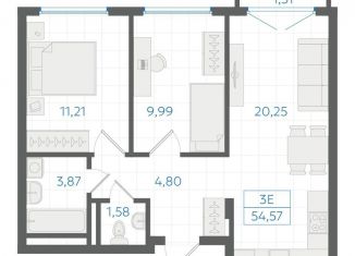 Продаю 2-комнатную квартиру, 54.5 м2, Екатеринбург, Ленинский район