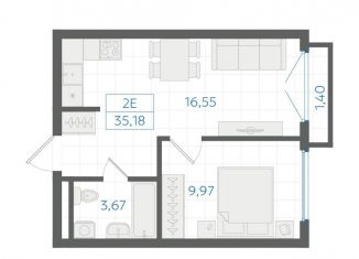 Продается 1-ком. квартира, 34.3 м2, Екатеринбург, Ленинский район