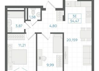 Продается 2-комнатная квартира, 54.5 м2, Екатеринбург, Ленинский район