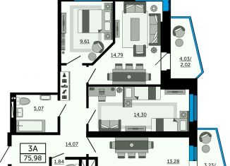 Продается 3-ком. квартира, 76 м2, Ростовская область