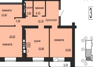 3-ком. квартира на продажу, 91.4 м2, Новгородская область, аллея Веряжское раздолье, 8к1
