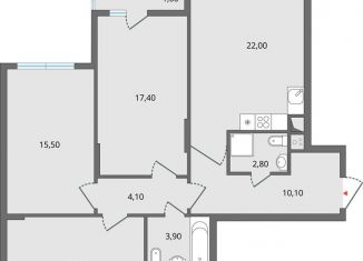 Четырехкомнатная квартира на продажу, 89.4 м2, Липецк