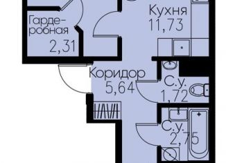 Двухкомнатная квартира на продажу, 54.7 м2, Кудрово, проспект Строителей, 3, ЖК Айди Кудрово