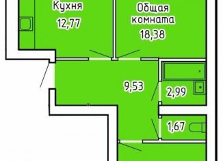 2-ком. квартира на продажу, 63.5 м2, село Новая Отрадовка, Школьная улица, 4