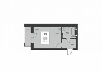 Продается квартира студия, 30.7 м2, Новосибирск, Красный проспект, 167к9, ЖК Расцветай на Красном