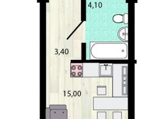 Продается квартира студия, 21.9 м2, Екатеринбург, Круговая улица, 18, ЖК Рудный