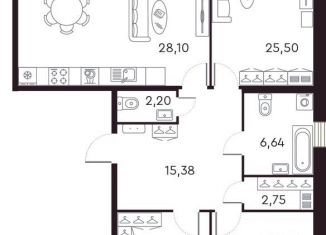 Продаю 3-комнатную квартиру, 127.3 м2, Санкт-Петербург, Петровский проспект, 22к2