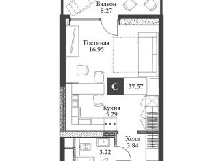 Продается квартира студия, 37.7 м2, Алушта, Западная улица, 4