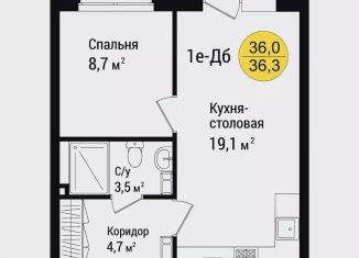 Продается однокомнатная квартира, 36.3 м2, Астрахань, Советский район