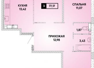 Продажа 3-ком. квартиры, 77.2 м2, Краснодар, микрорайон Достояние